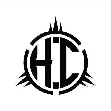 Çember element dizayn şablonunda HC logo monogramı izole edildi
