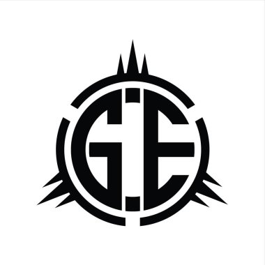 GE Logo monogramı çember element tasarım şablonunda izole edildi