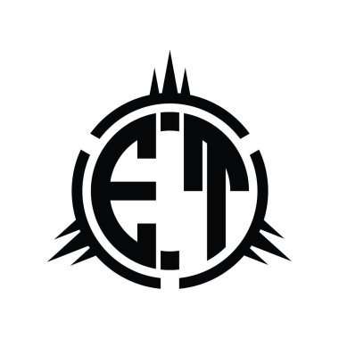 Çember element dizayn şablonunda izole edilmiş ET ogo monogramı