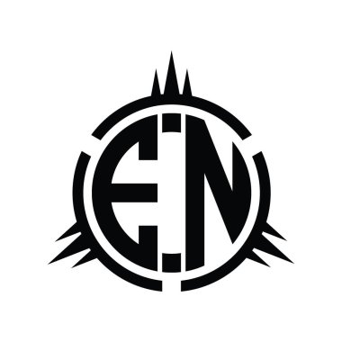 Çember element dizayn şablonunda EN logo monogramı izole edildi