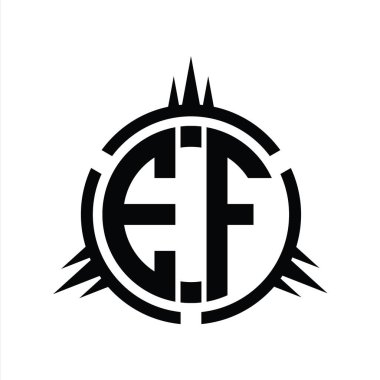 Çember element dizayn şablonunda EF Logo monogramı izole edildi