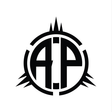 AP logo monogramı daire element tasarım şablonunda izole edildi