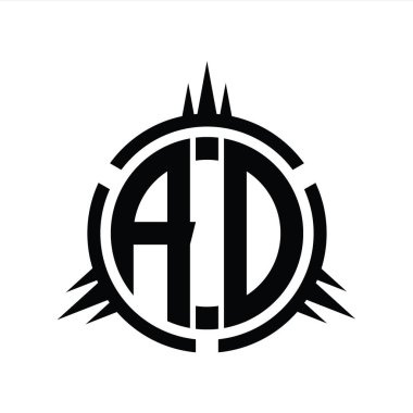 AD Logo monogramı çember element tasarım şablonunda izole edildi