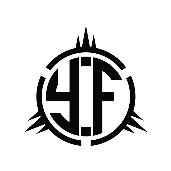 Çember Element Dizayn Şablonunda Logo Monogramı Izole Edildi — Stok fotoğraf