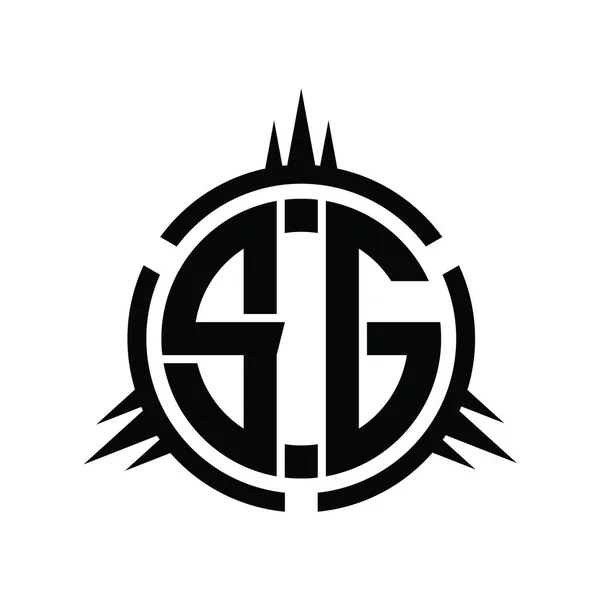 Monogram Logo Odizolowany Szablonie Projektu Elementu Koła — Zdjęcie stockowe