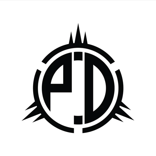 Logo Monogram Izolovaný Šabloně Návrhu Prvku Kruhu — Stock fotografie
