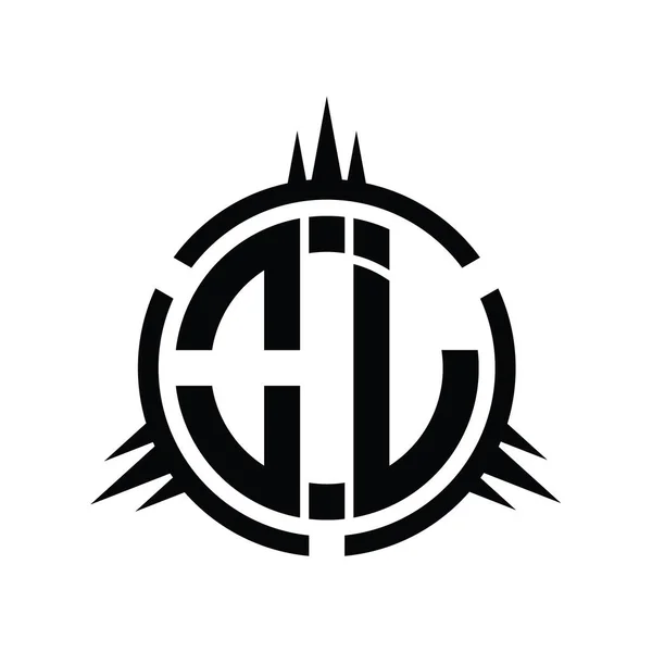 Çember Element Dizayn Şablonunda Logo Monogramı Izole Edildi — Stok fotoğraf