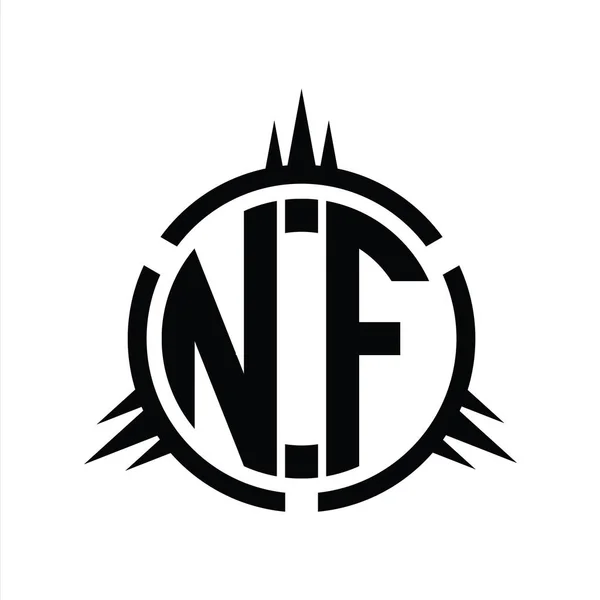 Nf円要素設計テンプレート上で分離されたロゴモノグラム — ストック写真