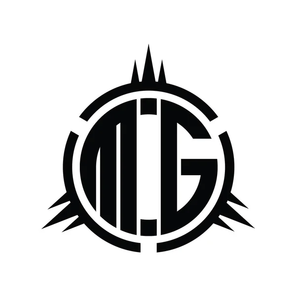 圆元设计模板上孤立的Mg标志主题图 — 图库照片