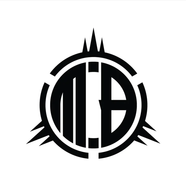 圆形元素设计模板上孤立的Mb标志主题图 — 图库照片