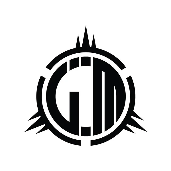 Logo Monogramı Çember Element Tasarım Şablonunda Izole Edildi — Stok fotoğraf