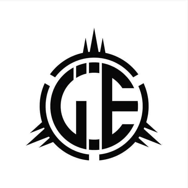 Logo Monogram Izolowany Szablonu Elementu Koła — Zdjęcie stockowe