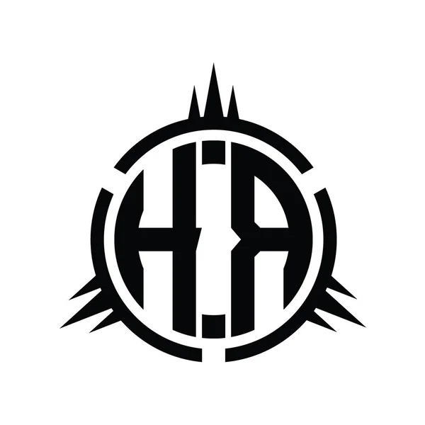 圆形元素设计模板上分离的Hr标志主题图 — 图库照片
