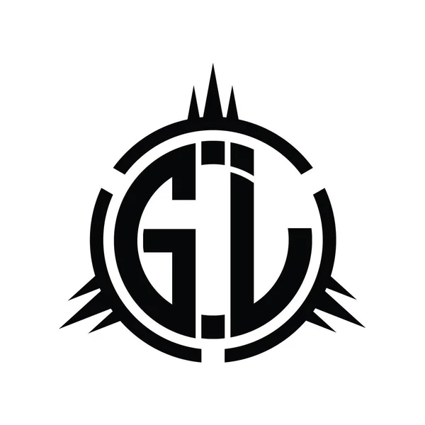 圆形元素设计模板上孤立的Gj标志主题图 — 图库照片
