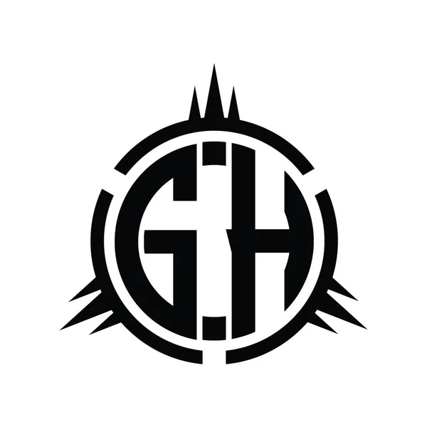 Gh円要素デザインテンプレート上で分離されたロゴモノグラム — ストック写真
