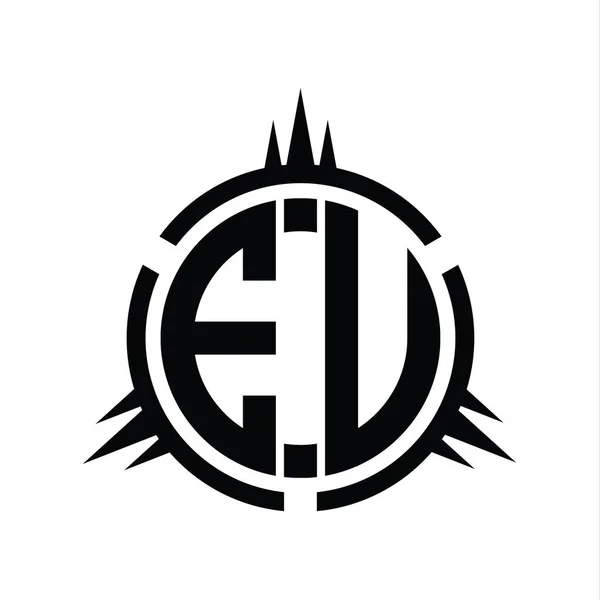 圆环元素设计模板上分离的Eu标志主题图 — 图库照片