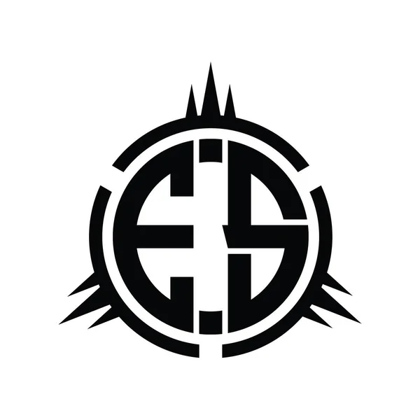 Monogram Logo Odizolowany Szablonie Projektu Elementu Koła — Zdjęcie stockowe