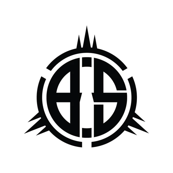 Logo Monogramı Çember Element Tasarım Şablonunda Izole Edildi — Stok fotoğraf