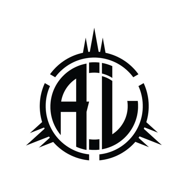 Logo Monogram Izolovaný Šabloně Návrhu Prvků Kruhu — Stock fotografie