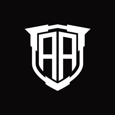 Kalkan şekli şablonlu AA logo monogram harfi