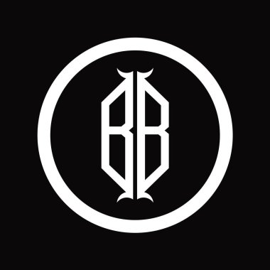 Altıgen boynuz şekilli BB Logo monogram harfi tasarım şablonu