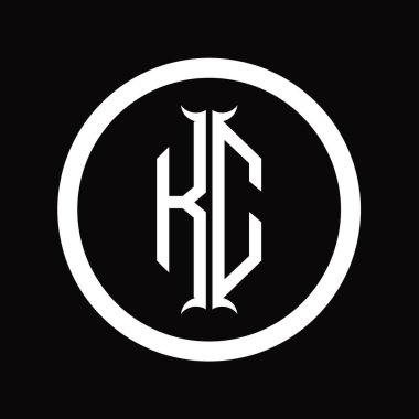 CK Logo monogram harfi ve altıgen boynuz şekilli tasarım şablonu