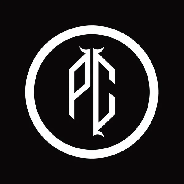 Логотип Монограма Літери Шестикутним Шаблоном Форми Рогу — стокове фото