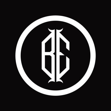 Altıgen boynuz şekilli EB logo monogram harfi tasarım şablonu