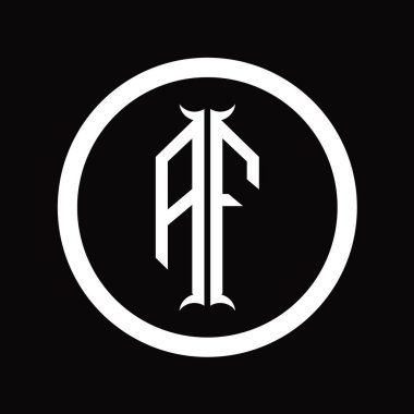 Altıgen boynuz şekilli FA Logo monogram harfi tasarım şablonu