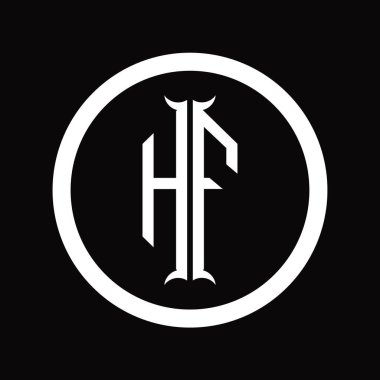 Altıgen boynuz şekilli FH Logo monogram harfi tasarım şablonu