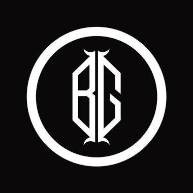 GB Logo monogram harfi ve altıgen boynuz şekilli tasarım şablonu
