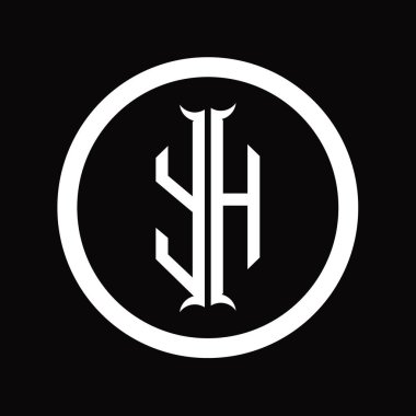 Altıgen boynuz şekilli HY logo monogram harfi tasarım şablonu