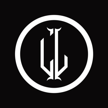 Altıgen boynuz şeklindeki dizayn şablonlu LL logo monogram harfi