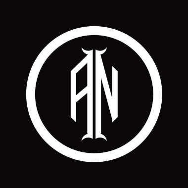 Altıgen boynuz şeklindeki dizayn şablonlu NA Logo monogram harfi