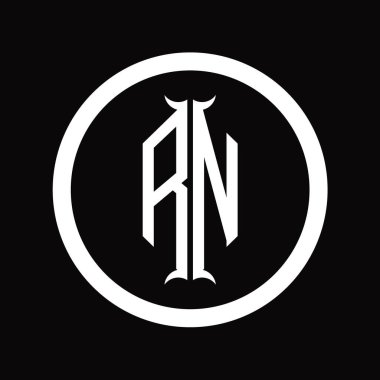 Altıgen boynuz şekilli NR Logo monogram harfi