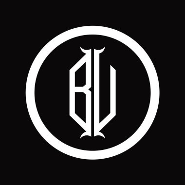 Altıgen boynuz şekilli UB logo monogram harfi tasarım şablonu