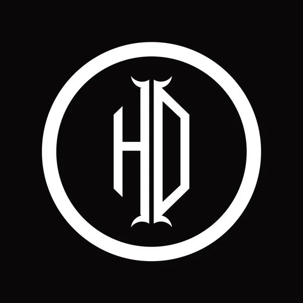 Altıgen Boynuz Şekli Tasarım Şablonlu Logo Monogram Harfi — Stok fotoğraf