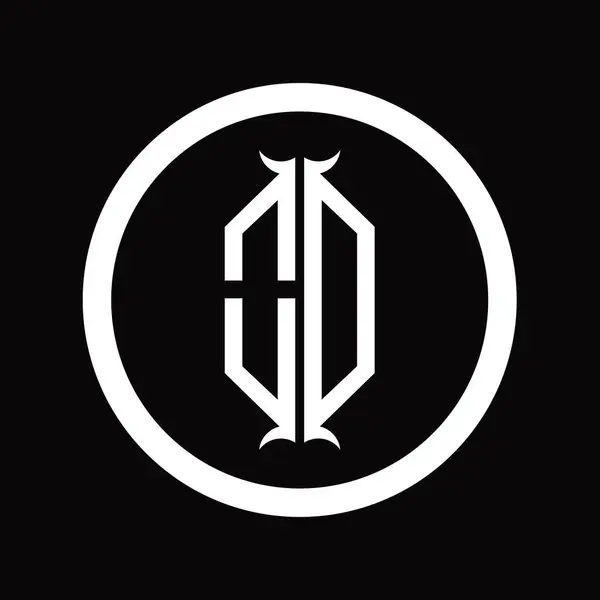 Logo Monogram Betű Hatszögletű Kürt Alakú Design Sablon — Stock Fotó