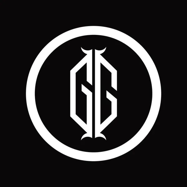 Монограмма Логотипа Шаблоном Формы Шестиугольника — стоковое фото