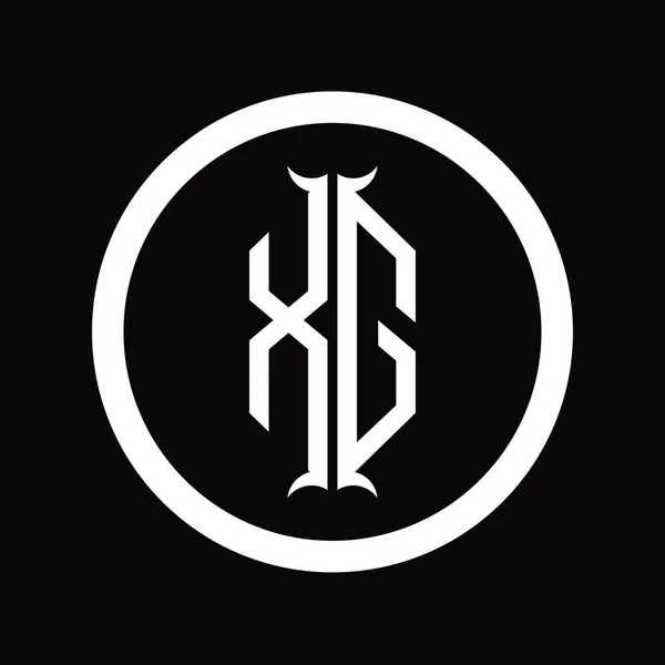 Logo Monogramm Buchstabe Mit Sechskant Horn Form Design Vorlage — Stockfoto