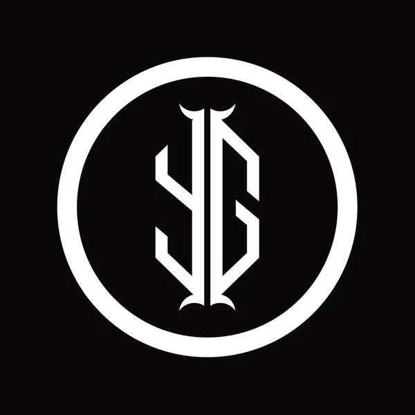 Carta Monograma Logo Con Plantilla Diseño Forma Cuerno Hexágono — Foto de Stock