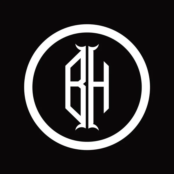 Altıgen Boynuz Şekilli Logo Monogram Harfi Tasarım Şablonu — Stok fotoğraf