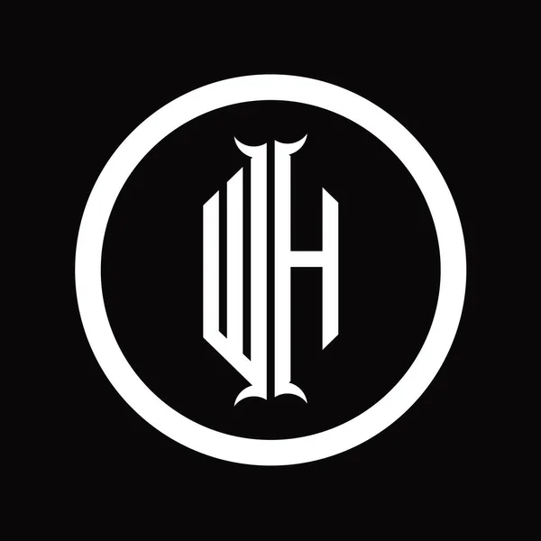Altıgen Boynuz Şekilli Logo Monogram Harfi Tasarım Şablonu — Stok fotoğraf