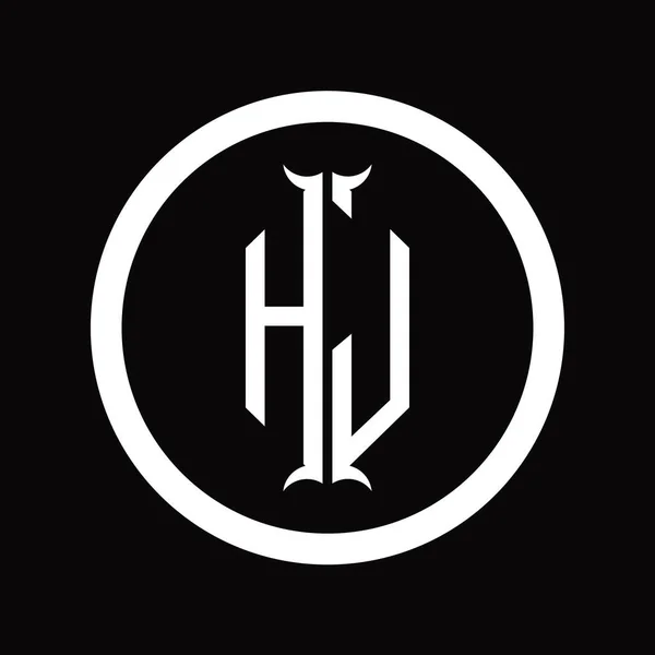 Logo Monogramm Buchstabe Mit Sechseck Horn Form Design Vorlage — Stockfoto
