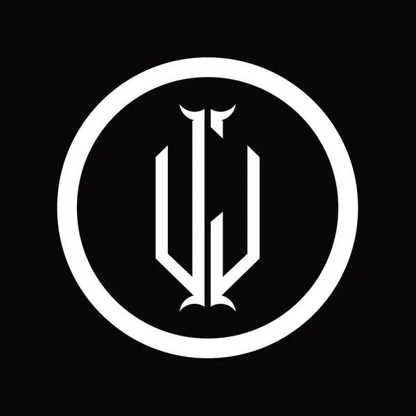 Logo Monogram List Sześciokąta Róg Kształt Szablon Projektu — Zdjęcie stockowe