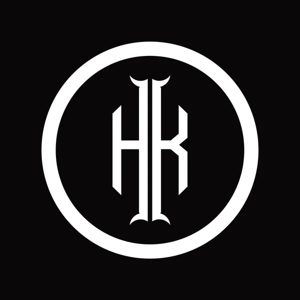 Logo Monogramm Buchstabe Mit Sechseck Horn Form Design Vorlage — Stockfoto