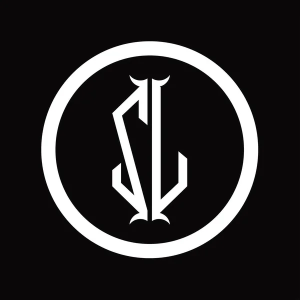 Logo Monograma Carta Com Modelo Design Forma Chifre Hexágono — Fotografia de Stock