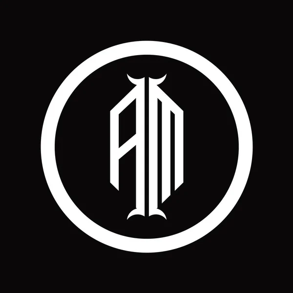 Logotyp Monogram Brev Med Hexagon Horn Form Design Mall — Stockfoto
