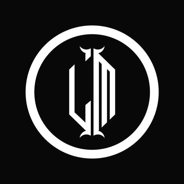 Логотип Буква Монограммы Шестиугольной Формы Рога Шаблон — стоковое фото