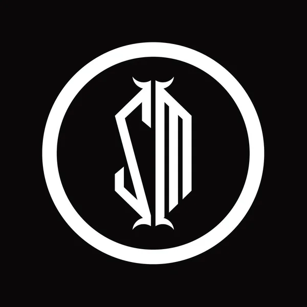Λογότυπο Μονόγραμμα Επιστολή Εξάγωνο Κέρατο Σχήμα Πρότυπο Σχεδιασμού — Φωτογραφία Αρχείου